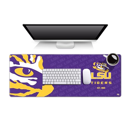 LSU Tigers Desk Pad - Water & Stain Resistant, Non-Slip Rubber