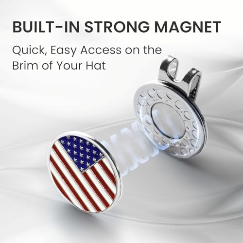 Magnetic Golf Hat Clip Set - 6 Pcs Silver for Ball Markers