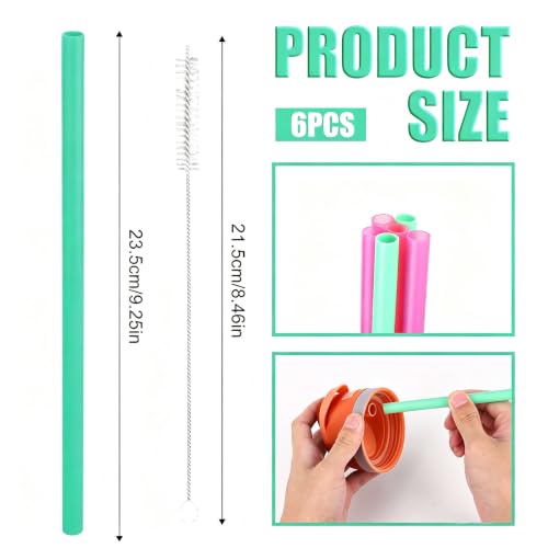 6-Pack Replacement Straws for Owala FreeSip - Purple, Red, Green