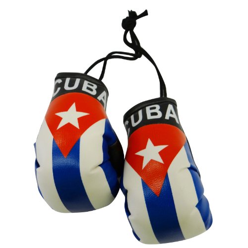 Cuba Country Flag Mini Boxing Gloves - Set of 2 for Car Mirror
