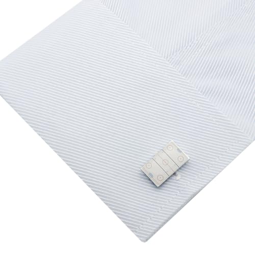 Ice Hockey Cufflinks - White Brass with Bullet Back Closure