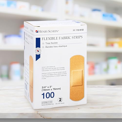 Sterile Fabric Adhesive Bandages - 3/4" x 3", 100 Count