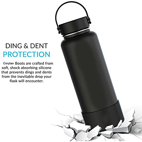 Silicone Protective Boot for 32-40oz Wide Mouth Water Bottles - Black