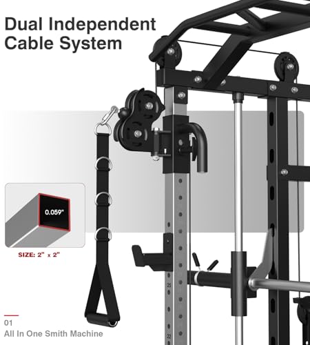 Smith Machine with Weight Stacks Home Gym System - 352lbs