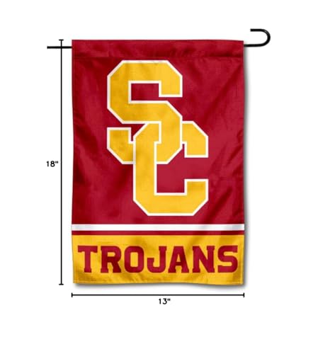 USC Trojans Garden Flag 13x18 Inch Outdoor College Banner with Pole Sleeve