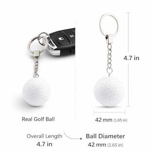 Golf Ball Keychain Pendant - White Sports Souvenir Gift