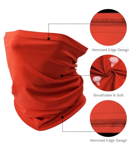 Fishing Neck Gaiter - Sun Protection Face Mask - Cooling Red Scarf