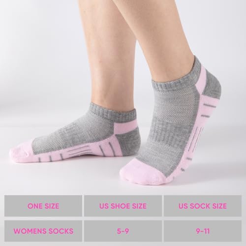 7 Pairs Women's Cushioned Ankle Socks - Classic Colors