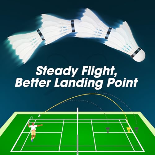 Goose Feather Badminton Shuttlecocks - 4-Pack with Cork Head