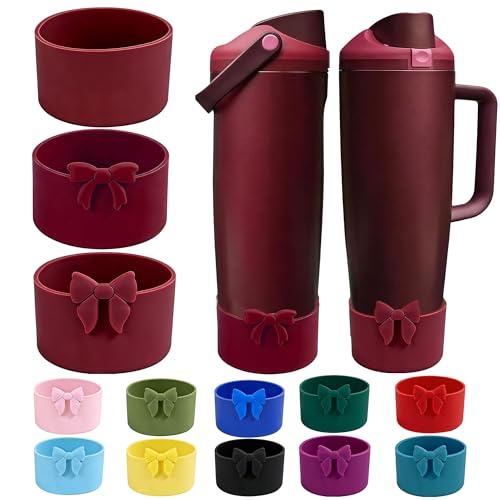 Black Cherry Bow Silicone Boot for Owala FreeSip Sway 30oz & 40oz - 3 Pack