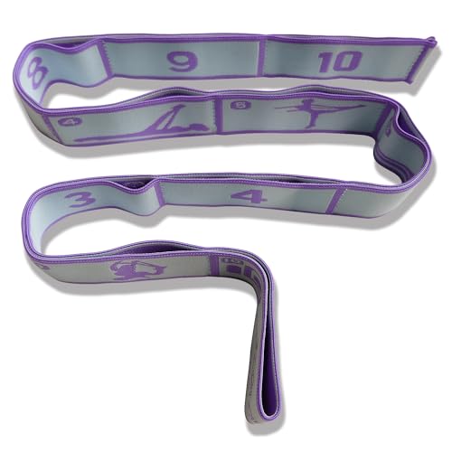 Elastic Yoga Stretch Band with 10 Loops - Purple
