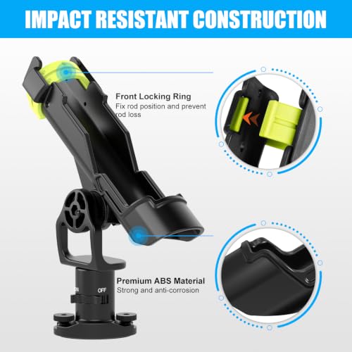 Hikeen Kayak Fishing Rod Holder 1 Pack - Secure, Adjustable, Heavy-Duty