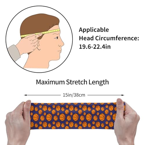Sports Sweatband Headbands for Women & Men - Black