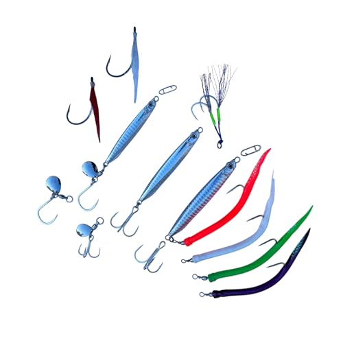 Navicatch Silver Saltwater Fishing Jigs 3-Piece Set 40g-80g for Striped Bass & Mackerel