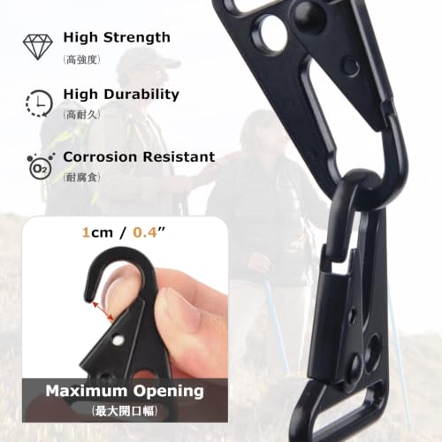 Tactical Snap Hook Clips - 1.25" - 6 Pack, Durable Zinc Alloy
