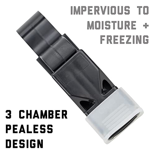 Pealess Finger Grip Whistle for Referees and Coaches - Weatherproof