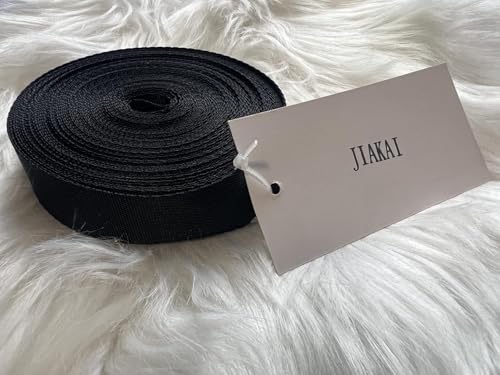 Heavy-Duty Nylon Webbing Strap - 1 Inch Wide, 10 Yards - Black