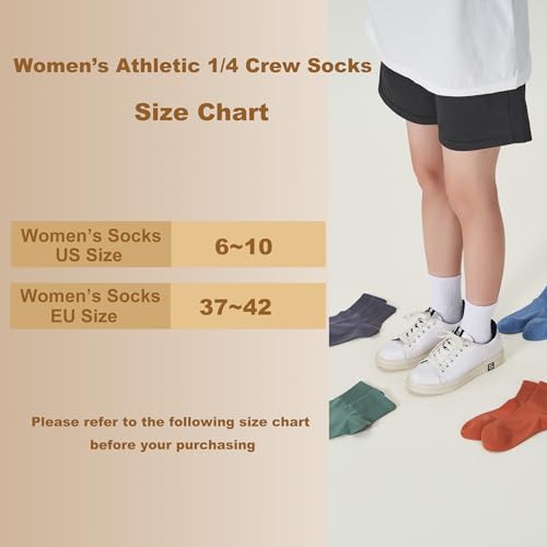 RICOTNSOCS Women's Cotton Quarter Crew Socks 6-10 / 01 White - 5 Pairs