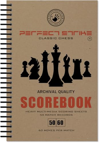 Heavy Duty Chess Scorebook with Rules & 50 Game Records - 5.5" x 8.5"