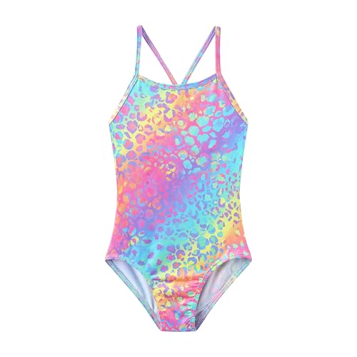 iLover Girls Sparkle Mermaid Purple One-Piece Swimsuit 5-6 Years with Adjustable Straps