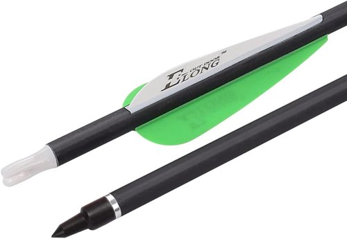 Archery Bow Carbon Arrows - Hunting Target Practice with Removable Tips | 26, 28, 30 Inch, Spine 500, 6PCS/12PCS