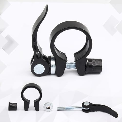 Aluminum Alloy Bicycle Seat Post Clamp - 28.6mm Quick Release, Black