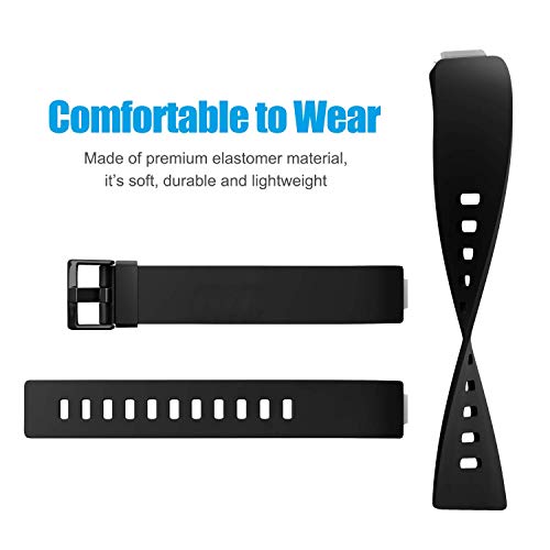 Soft TPU Wristbands for Fitbit Inspire 2 & HR - Black, Large
