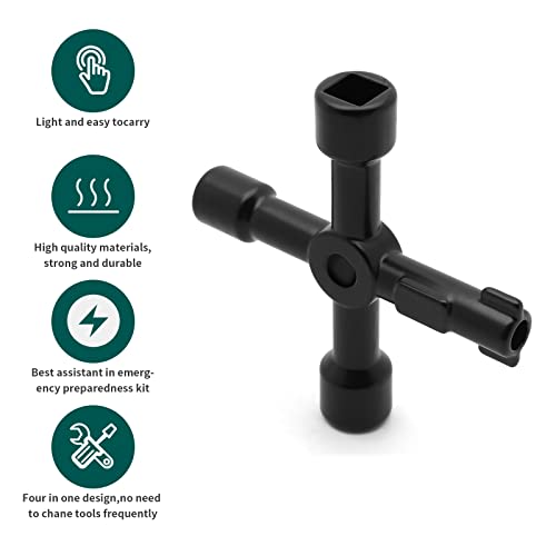 4-Way Universal Cross Key - 2 Pack - 2.8 x 2.8 Inch Black