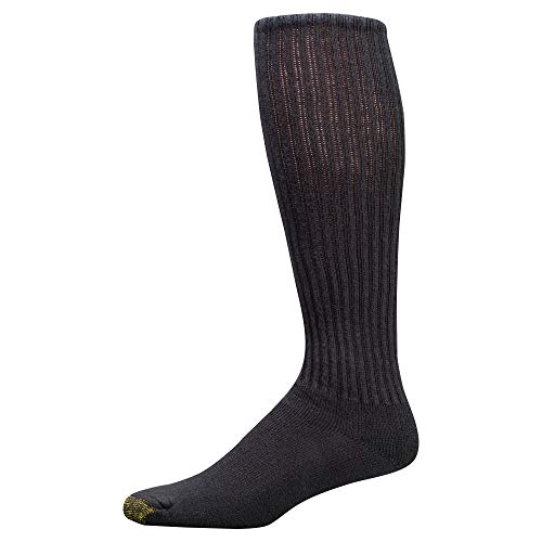 Gold Toe Men's Over the Calf Athletic Cotton Socks 3-Pack - Black, Size 6-12.5