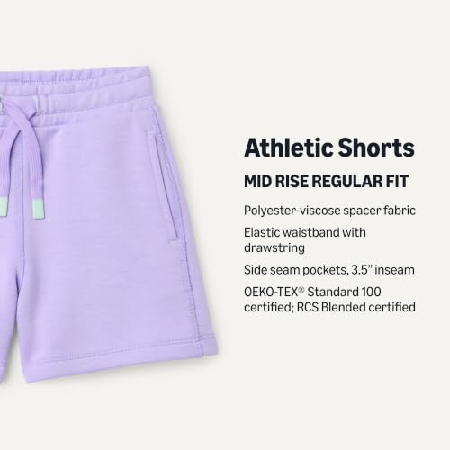 Regular-Fit Athletic Shorts for Girls - Medium Lavender