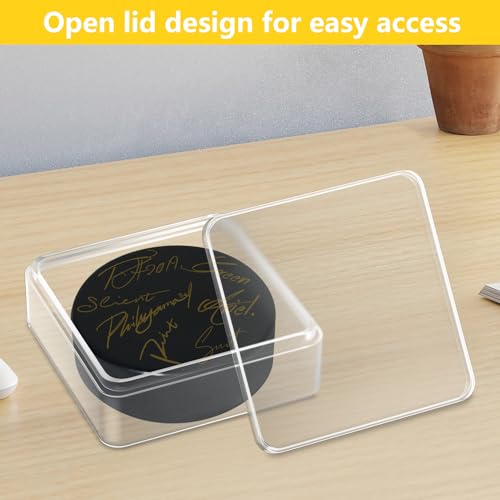Hockey Puck Display Cases - Clear Acrylic Cube (3 PCS)