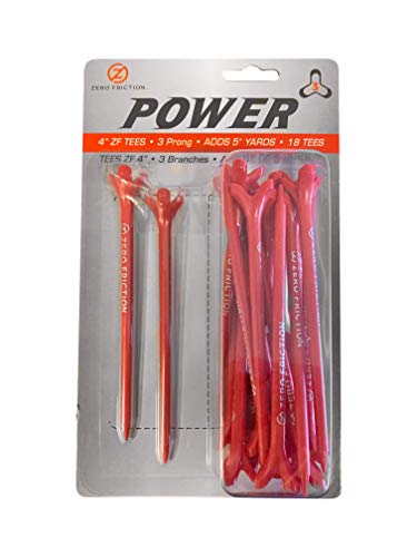 3-Prong Golf Tees - 4 Inch Red - 18 Pack for Maximum Distance