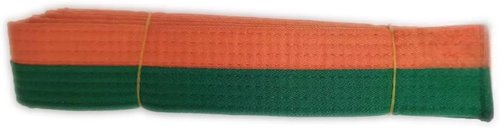 Pandiui23 Professional Taekwondo Karate Judo Double Wrap Martial Arts Stripe Sports Belt (1, Orange Green, 2.8M)
