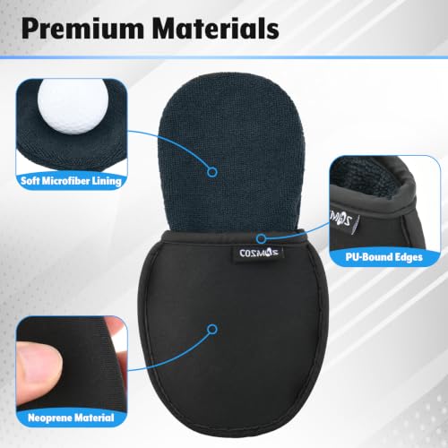 Portable Golf Ball Washer Pouch with Clip - Black