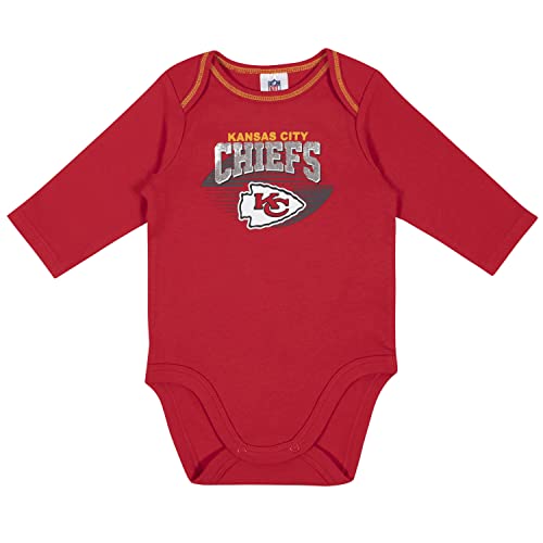 Kansas City Chiefs Baby Boys' Long Sleeve Bodysuit 2-Pack - 3-6 Months
