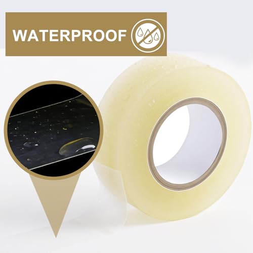 Clear Hockey Tape - 2 Rolls of Strong Adhesive Goon Tape, 1 Inch x 49.5 FT Each