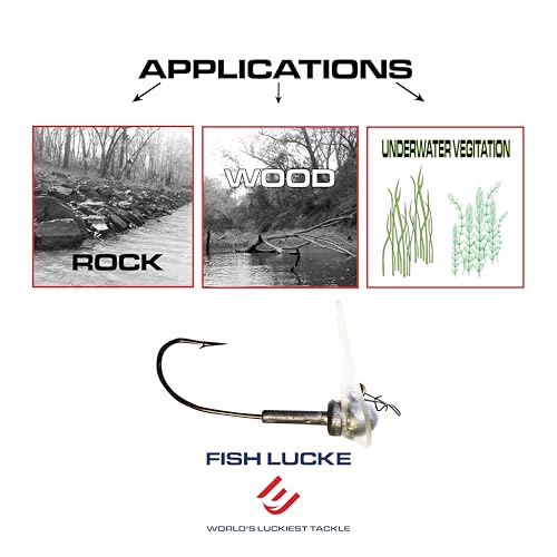 FISH LUCKE Scrounger Jig Head 1/4 oz 2/0 Hook – Realistic Swimming Action for Soft Plastics