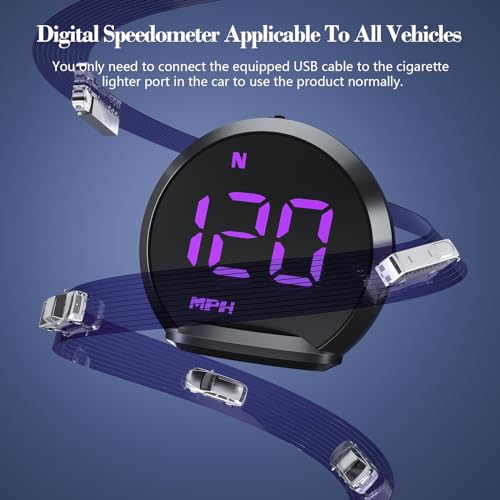 Digital GPS Speedometer G13 with Adjustable Color Display - Plug and Play