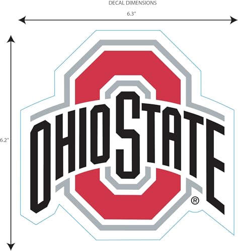 Ohio State Buckeyes Auto Decal - 8 Inch Team Color Sticker