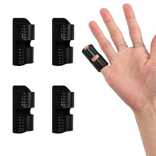Adjustable Finger Splint Kit - 4 PCS Pain Relief for Arthritis - Black