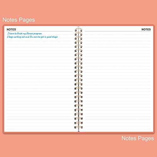 Fitness Planner Workout Log Book - A5 Pink Cover for Tracking