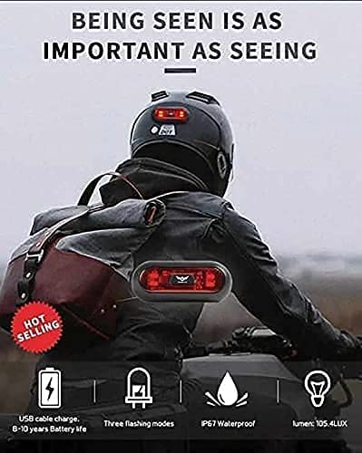 VERSATTA Helmet Light Version 1 - USB Rechargeable LED Motorcycle & Bike Rear Safety Light