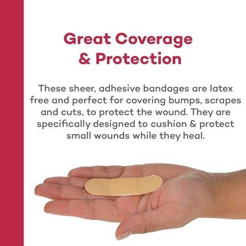 Sheer Plastic Adhesive Bandages - Latex Free, 200 Count (2 Pack)