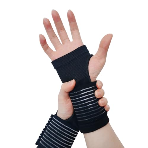 Adjustable Compression Wrist Brace Support - 2 Pack for Pain Relief