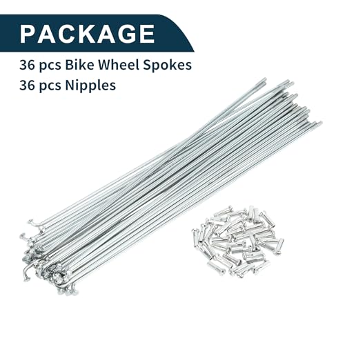 Bicycle Spokes 202mm 14G Carbon Steel Wheel Spoke Set - Silver Tone