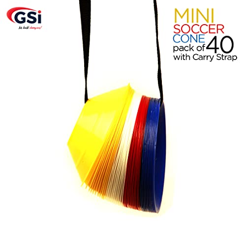 Mini Soccer Training Cones - 40 Pack with Bounce-Back Design