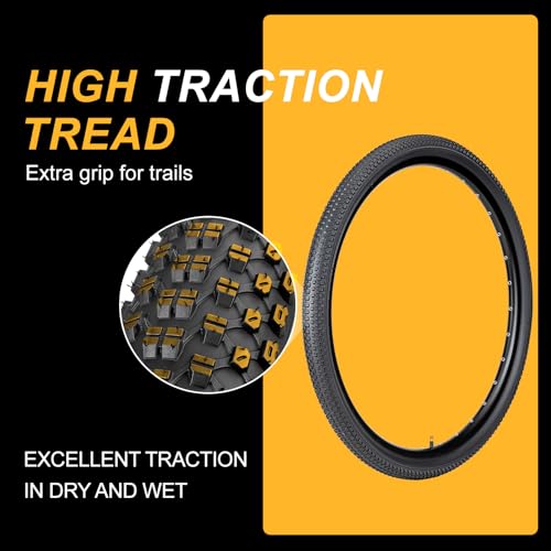 WHEELO 26x1.95 Folding Mountain Bike Tires Set with Tubes - Compatible with 26-Inch MTB