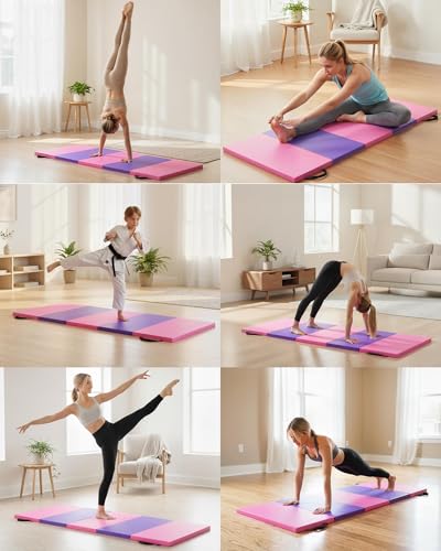 Portable Gymnastics Mat - 6.2 x 2.6 Ft, 2-Inch Thick, 4-Fold