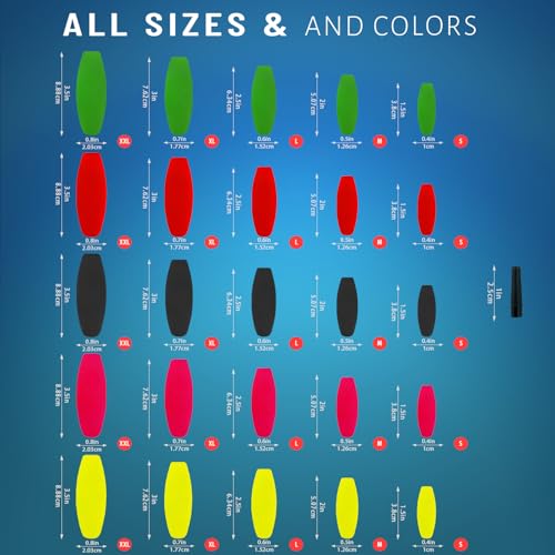 Fishing Bobbers Floats - 9pcs Foam Peg Floats (Red+Yellow+Green) M-2"