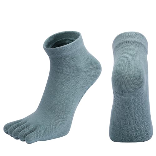 Non-Slip Five Toe Socks for Yoga & Pilates - Combed Cotton - Light Green